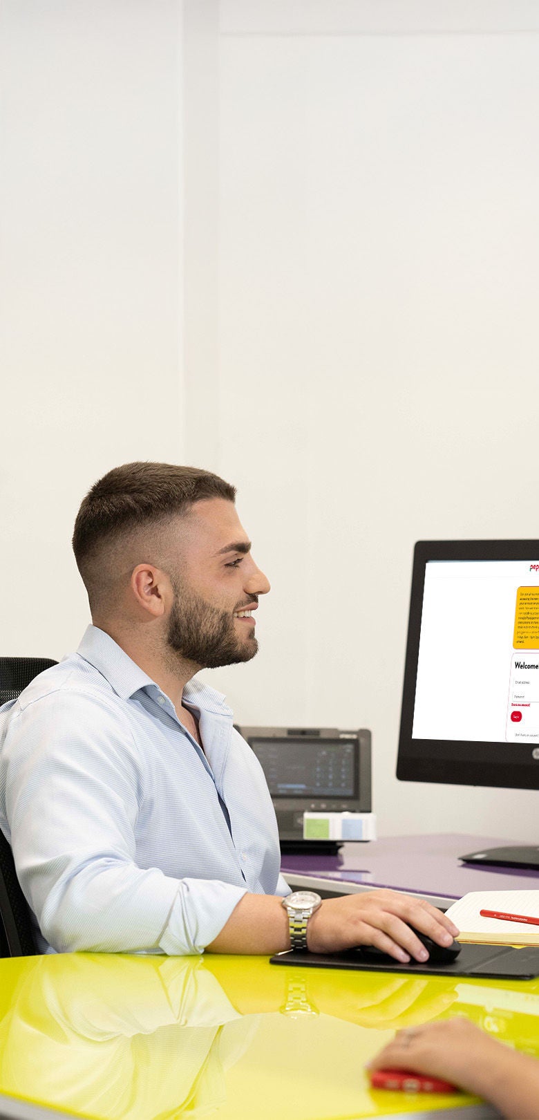 Broker with client logging in to the Pepper Money broker portal